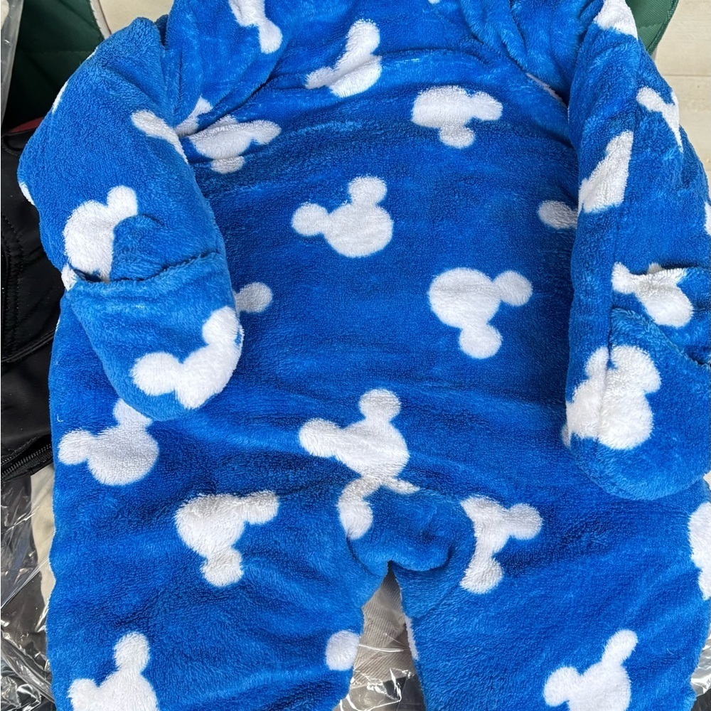 Disney Mickey Mouse Blue and White Kids Footie - Picture 9 of 12